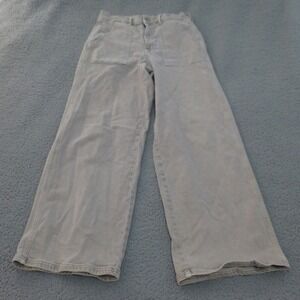 American Eagle Skater Jean Womens 12 Regular Wide Leg Tan High Rise Stretch